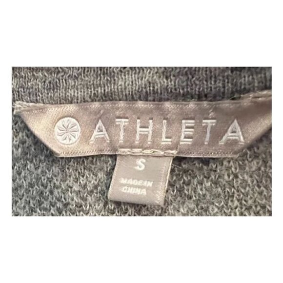 Athleta Gray Camo Fine Merino Wool Long Sleeve Pullover Sweater (Womens S) - Picture 3 of 9
